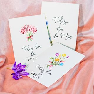 Cartão aquarela Dia das Mães