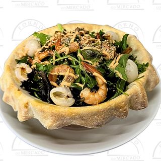 Pizza fria camarão