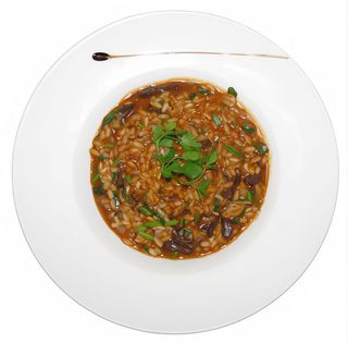 Risoto Funghi com Espinafres