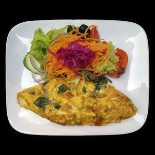 Omelete Queijo e Espinafres