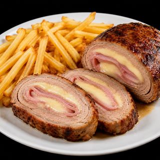 Rolo de Carne Recheado com Queijo e Fiambre