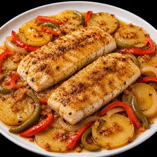 Lombinhos de Pescada Assados no Forno com Batata