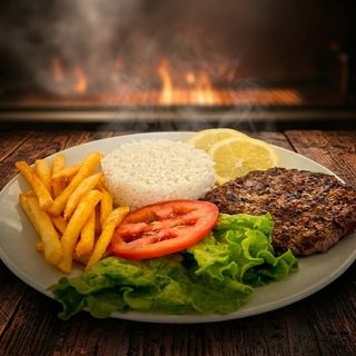 Prato Hamburguer Artesanal Acebolado ou ao Alho