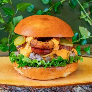 Menu Delicious Mexican Burger Com Batata Frita é Bebida