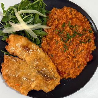 Risoto de Tomate Cherry e Tilápia