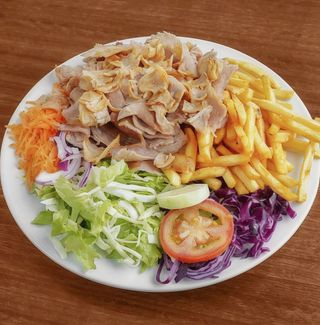 Kebab no Prato de Frango
