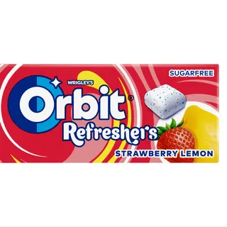 Pastilha Orbit refresher's strawberry lemon 14g