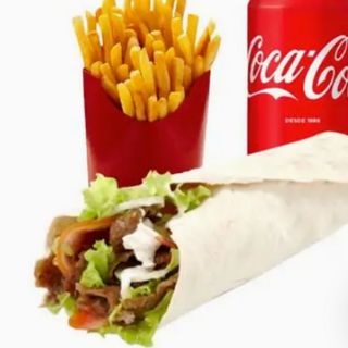 DURUM KEBAB COM COCACOLA 330ML E BATATS