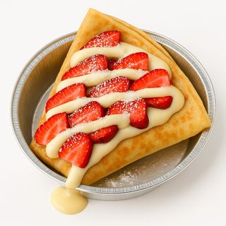 Crepe de Chocolate Branco e Morangos