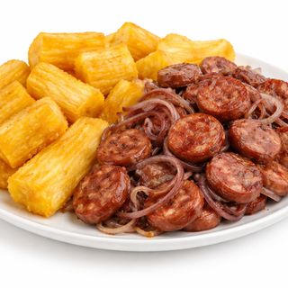 Porção de Calabresa com Mandioca