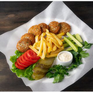 Vegetariano Falafel no Prato