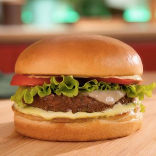 Hambúrguer Vegetariano com batata frita