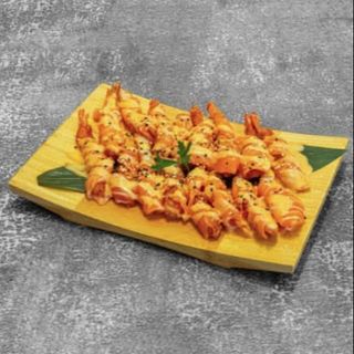 A717 Sashimi de Salmão + Gambas Panadas