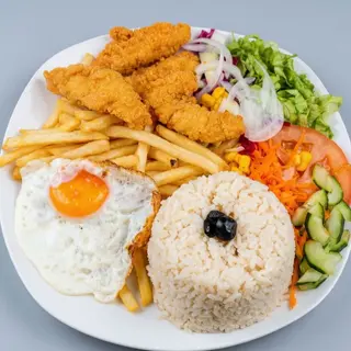 Menu panado (Thailand style) frango prato
