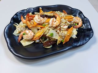 95.Gambas com Bambu e Cogumelos