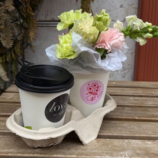 Cappuccino with flowers