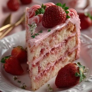 Bolo gelado de Baunilha com Morango