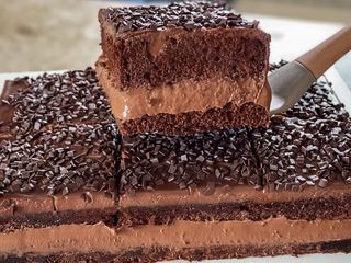 Fatia de Bolo de Chocolate Gelado