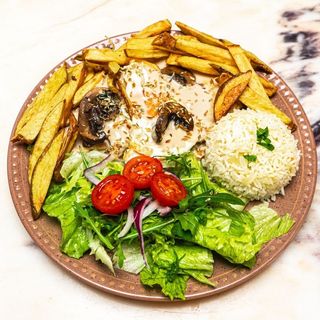 Bife de Queijo e Cogumelos