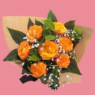 BOUQUET 7 ROSAS FOGO OU PINK