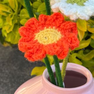 Margarida laranja crochet