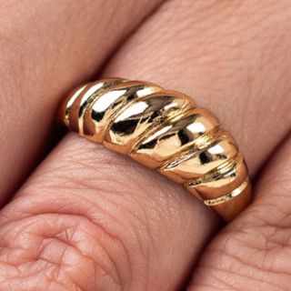 Anel croissant dourado aço inoxidável ajustável