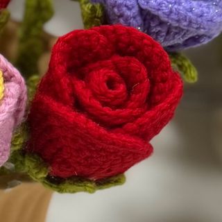 Rosa vermelha em crochet