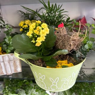 Arranjo Páscoa com galinha em vime