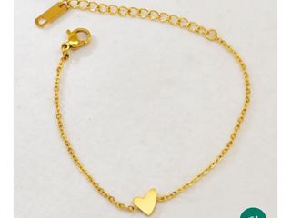 Pulseira fina coração aço inoxidável