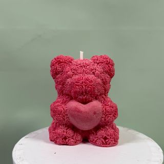 Vela pequena perfumada urso com coração