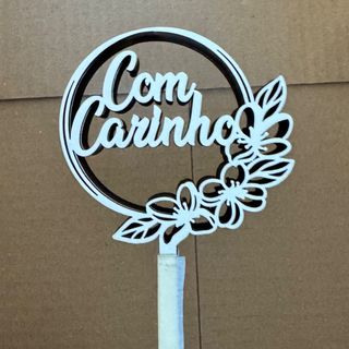 Placa de madeira Com Carinho