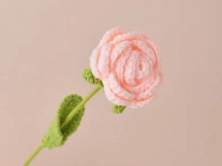 Rosa salmão claro em crochet
