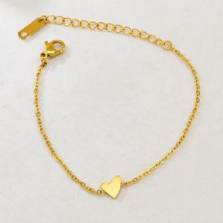 Pulseira delicada com coração dourada
