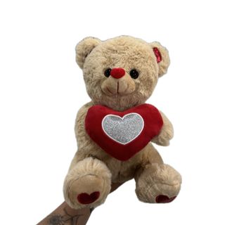 Peluche médio/pequeno bege com coração 