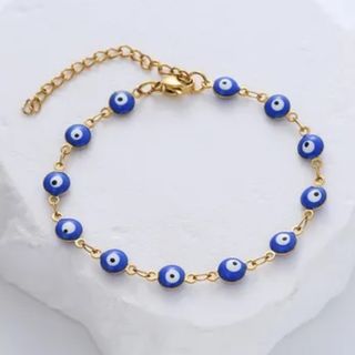 Pulseira olho turco em aço inoxidável 