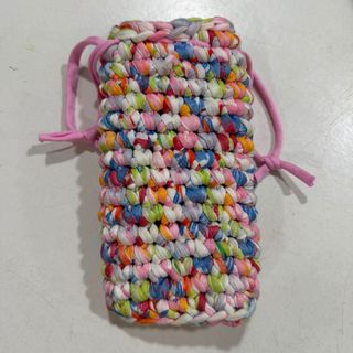 Bolsa de óculos em crochet multicolor