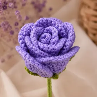 Botão rosa lilás crochet