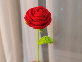 Rosa vermelha em crochet