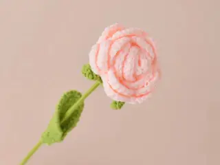 Rosa salmão claro em crochet