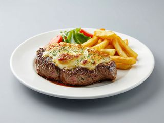 Bife com Crosta de Alheira