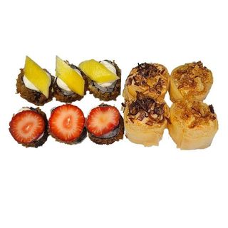 Combinação de Hot Philadelphia com Fruta e Crispy de Salmão (10 peças)