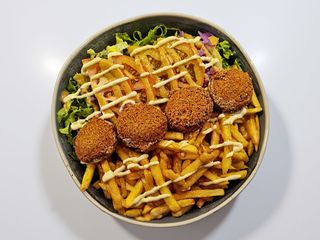 Kebab no prato Falafel/Falafel Kebab Bowl
