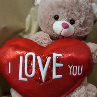 Teddy com coração 40cm