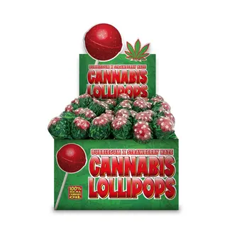 Chupas de Cannabis Bublegum x Strawberry haze