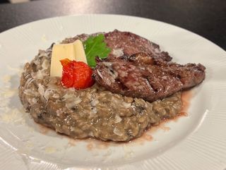 Risotto de cogumelos e picanha