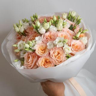 Bouquet roses e Lisianthus