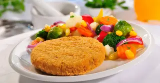 Hambúrguer Vegetariano no Prato
