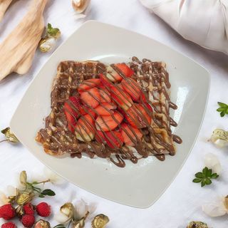 Waffle Nutella e Morangos