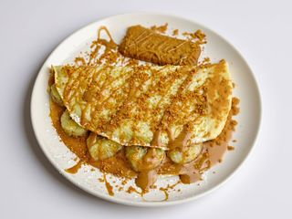 Crepe com creme de Biscoff e banana
