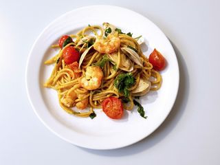 Esparguete com gambas